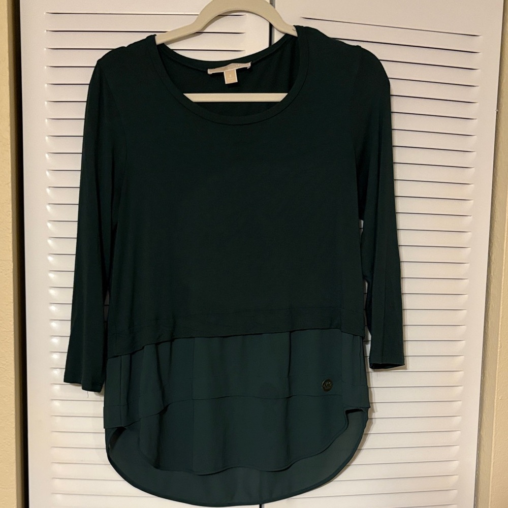 Michael Kors Dark Teal Long Sleeve Top